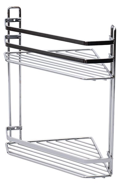 Γωνιακή Ραφιέρα Μπάνιου Διπλή (20.2x20.2x31.7) Estia Elegant Chrome 02-6457