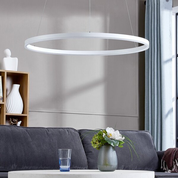 Arcchio Φωτιστικό οροφής LED Albiona, λευκό, 1 δακτύλιος, Ø 80 cm, ρυθμιζόμενος, Λευκό, Κουζίνα, Μέταλλο, σύγχρονο