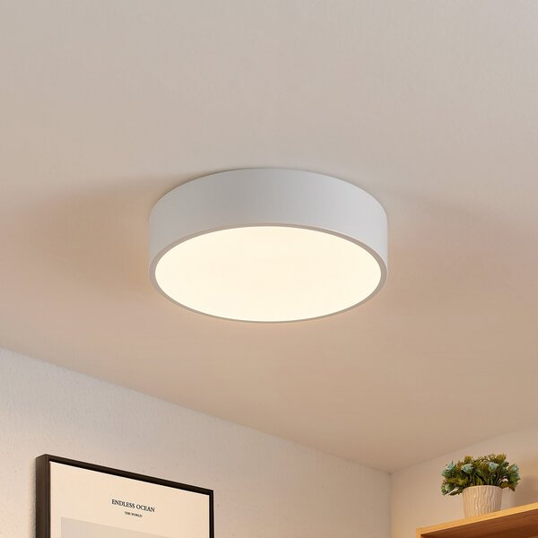 Lindby LED φωτιστικό οροφής Simera, Ø 30cm, λευκό, μέταλλο, ρυθμιζόμενος, Λευκό, Σαλόνι / τραπεζαρία, Πλαστικό, σύγχρονο