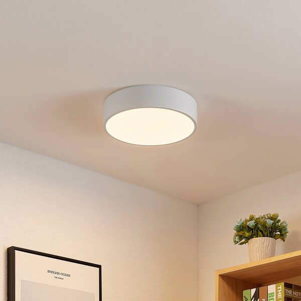Lindby LED φωτιστικό οροφής Simera, Ø 30cm, λευκό, μέταλλο, ρυθμιζόμενος, Λευκό, Σαλόνι / τραπεζαρία, Πλαστικό, σύγχρονο