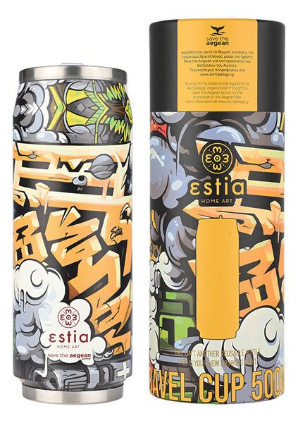 Θερμός Travel Cup Save The Aegean Graffiti Rhythm Estia 500ml