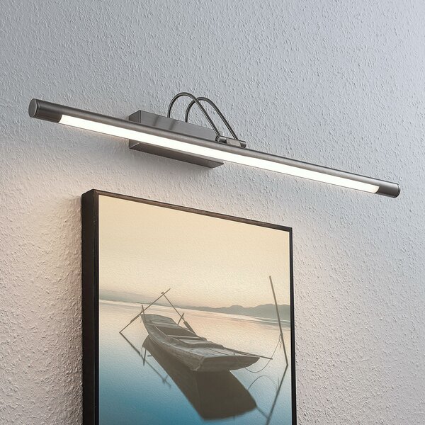 Lindby LED φωτιστικό εικόνας Mailine, 69 cm, νικέλιο, διακόπτης, Μεταλλικό, Σαλόνι / τραπεζαρία, Μέταλλο, σύγχρονο