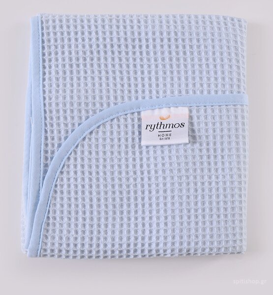 Κουβέρτα Πικέ Αγκαλιάς (80x90) Rythmos Sweety Blue