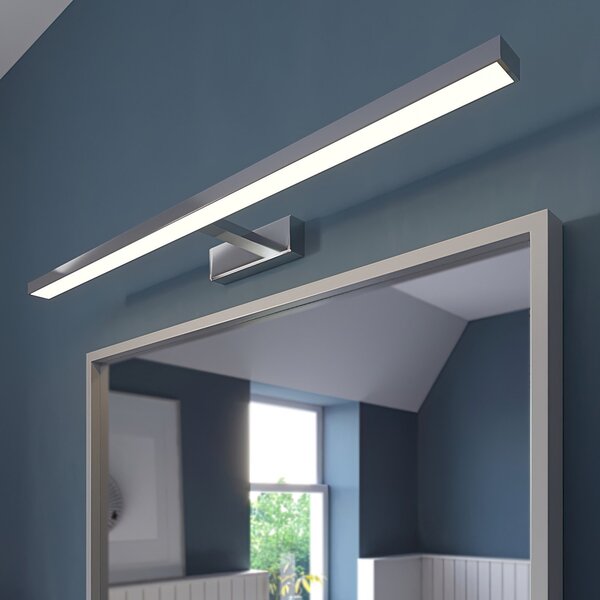 Lindby LED καθρέφτης Jukka, 90 cm, χρώμιο, μέταλλο, IP44, Μεταλλικό, Μπάνιο, Αλουμίνιο, σύγχρονο