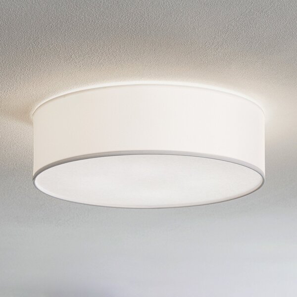 TK Lighting Φωτιστικό οροφής Rondo, λευκό Ø 45cm, ρυθμιζόμενος, Λευκό, υπνοδωμάτιο, Ύφασμα / Κλωστοϋφαντουργία, σύγχρονο