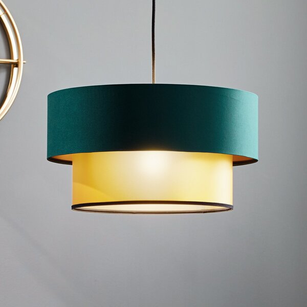 Maco Design Φωτιστικό κρεμαστό Dorina, πράσινο/χρυσό Ø 40cm, ρυθμιζόμενος, Πράσινο, Σαλόνι / τραπεζαρία, Πλαστικό, σύγχρονο