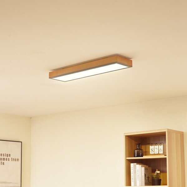 Lindby Φωτιστικό οροφής Laviona LED με CCT, 80 cm, ρυθμιζόμενος, Ξύλου, Σαλόνι / τραπεζαρία, Ξύλο, σύγχρονο
