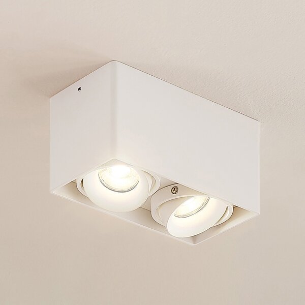 Arcchio Kubika downlight, 19 cm, λευκό, 2-φωτο, μεταλλικό, ρυθμιζόμενος, Λευκό, Διάδρομος, Μέταλλο, σύγχρονο