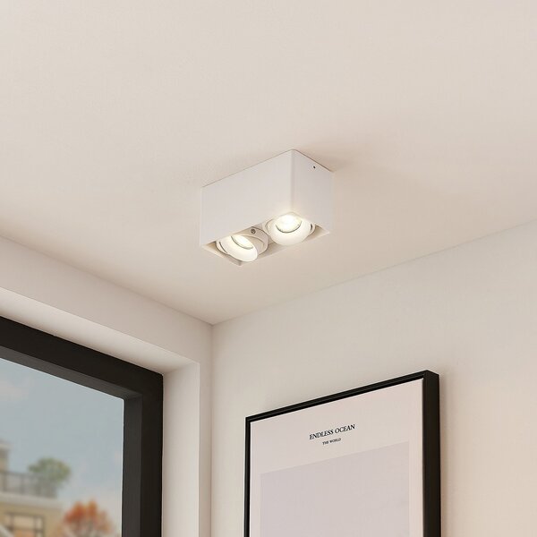 Arcchio Kubika downlight, 19 cm, λευκό, 2-φωτο, μεταλλικό, ρυθμιζόμενος, Λευκό, Διάδρομος, Μέταλλο, σύγχρονο