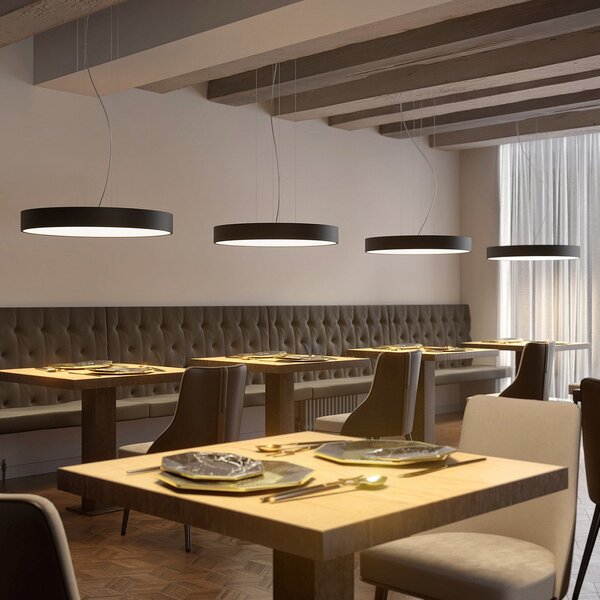 Arcchio Noabelle LED κρεμαστό φωτιστικό, μαύρο, 80 cm, ρυθμιζόμενος, Μαύρο, Κουζίνα, Μέταλλο, σύγχρονο