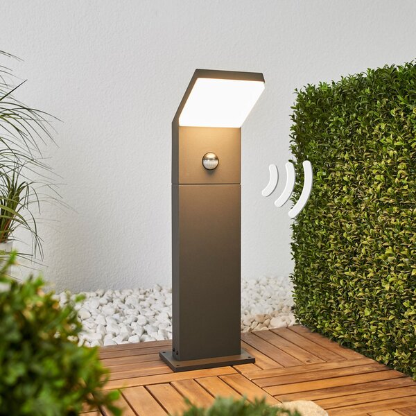 Arcchio Φωτιστικό δρόμου LED Yolena, αισθητήρας, 60 cm, ανθρακί, Μαύρο, Μέταλλο, σύγχρονο