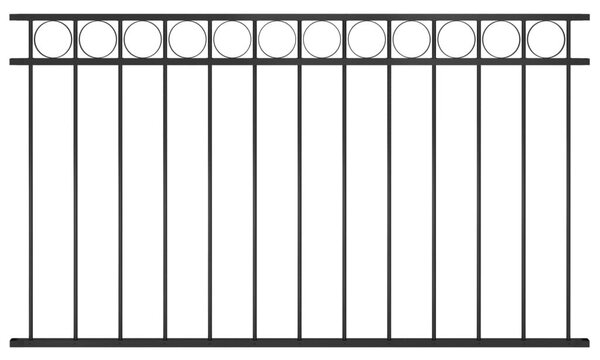 Πάνελ Περίφραξης Μαύρο 1,7 x 0,8 μ. Ατσάλινο - Μαύρο