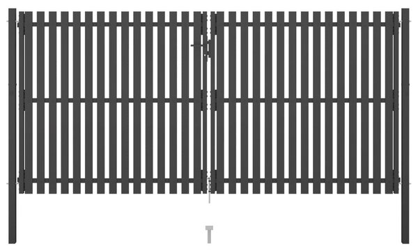 Πόρτα Περίφραξης Κήπου Ανθρακί 4 x 2,25 μ. Ατσάλινη - Ανθρακί