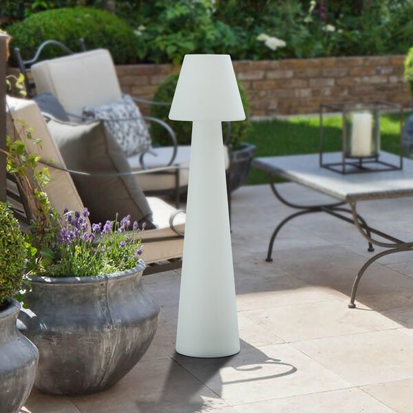 Lucande Φωτιστικό αυλής Gauri, λευκό, ύψος 107 cm, IP65, Λευκό, Πλαστικό, σύγχρονο