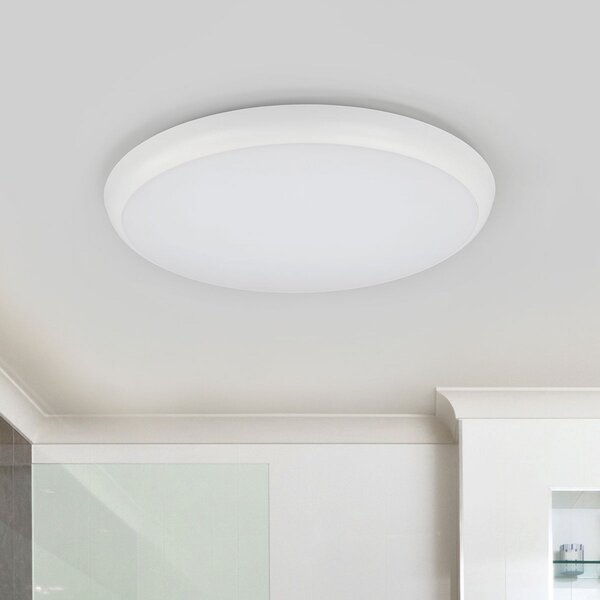 Arcchio Φωτιστικό οροφής LED Augustin, Ø 40 cm, 4.000 K, IP54, Λευκό, Μπάνιο, Πλαστικό, σύγχρονο