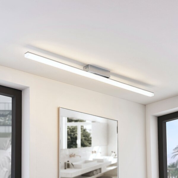 Lindby LED φωτιστικό οροφής μπάνιου Levke, 116 cm, dimmable, IP44, ρυθμιζόμενος, Λευκό, Μπάνιο, Πλαστικό, σύγχρονο