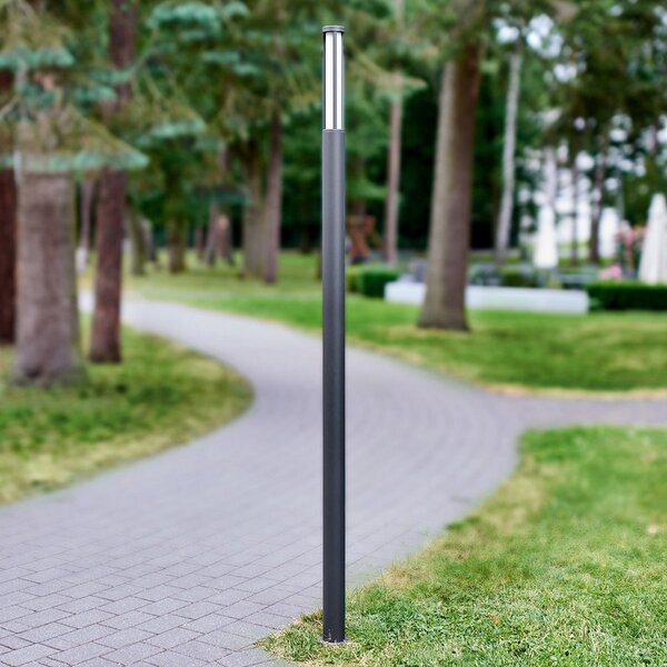 Lucande Φωτιστικό LED εξωτερικού χώρου Sidny, 220 cm, ανθρακί, IP54, Μαύρο, Μέταλλο, σύγχρονο