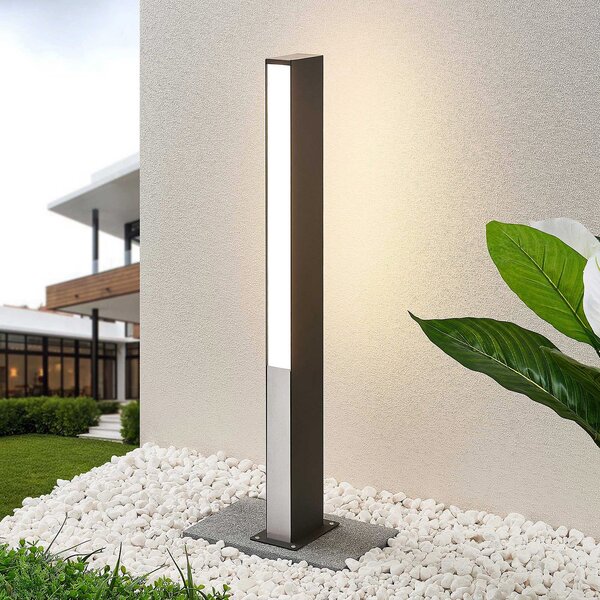 Lucande Λαμπτήρας προβολής LED Aegisa, 80 cm, ανθρακί, μέταλλο, IP54, Μαύρο, Ανοξείδωτος χάλυβας, σύγχρονο