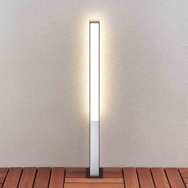 Lucande Λαμπτήρας προβολής LED Aegisa, 80 cm, ανθρακί, μέταλλο, IP54, Μαύρο, Ανοξείδωτος χάλυβας, σύγχρονο