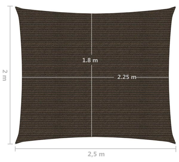 Πανί Σκίασης Καφέ 2 x 2,5 μ. από HDPE 160 γρ./μ² - Καφέ