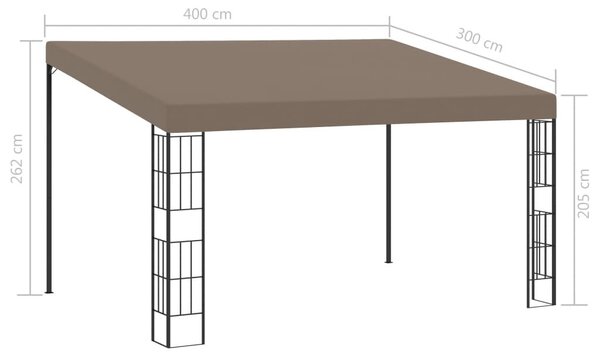 Κιόσκι Επιτοίχιο Taupe 4 x 3 μ. Υφασμάτινο - Μπεζ-Γκρι