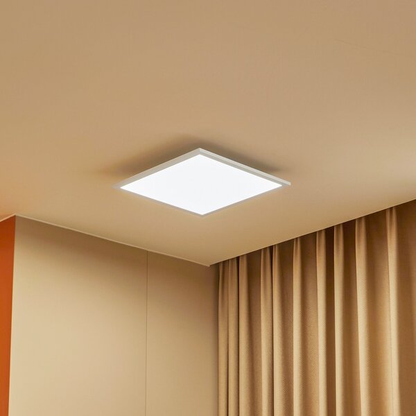 Lindby LED πάνελ Lamin, λευκό, 40 cm, CCT, dimmable, τηλεχειριστήριο, ρυθμιζόμενος, Λευκό, Σαλόνι / τραπεζαρία, Μέταλλο, σύγχρονο