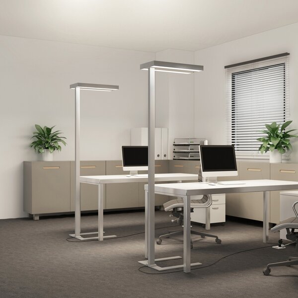 Arcchio Φωτιστικό δαπέδου LED Logan Ultra, 4.000K, αισθητήρας, ρυθμιζόμενο, ρυθμιζόμενος, Μεταλλικό, Μελέτη / Γραφείο, Αλουμίνιο, σύγχρονο, Όρθιος προβολέας