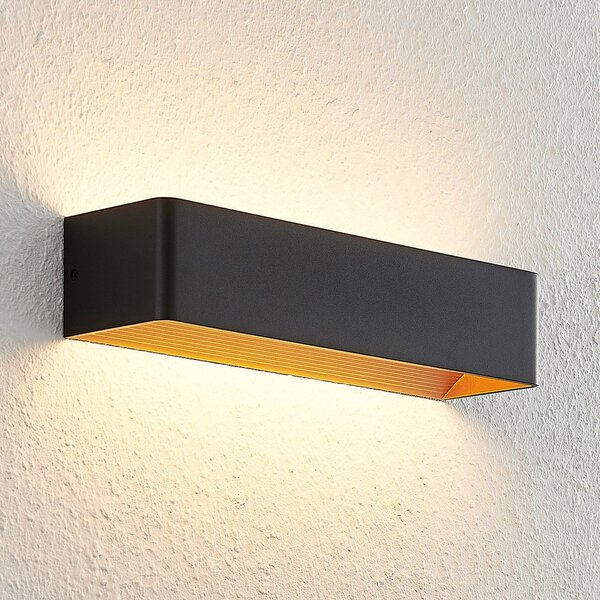 Arcchio LED απλίκι Karam, 37 cm, μαύρο, μέταλλο, up/down, ρυθμιζόμενος, Μαύρο, Σαλόνι / τραπεζαρία, Αλουμίνιο, σύγχρονο
