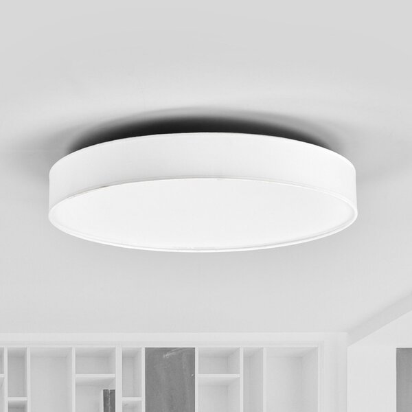 Lindby LED φωτιστικό οροφής Saira, Ø 50 cm, λευκό, ύφασμα, Λευκό, Σαλόνι / τραπεζαρία, Ύφασμα / Κλωστοϋφαντουργία, σύγχρονο