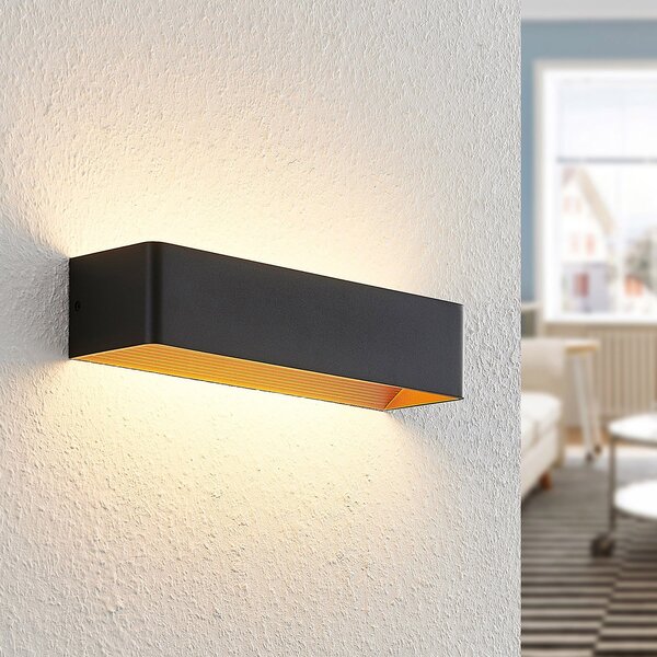 Arcchio LED απλίκι Karam, 37 cm, μαύρο, μέταλλο, up/down, ρυθμιζόμενος, Μαύρο, Σαλόνι / τραπεζαρία, Αλουμίνιο, σύγχρονο