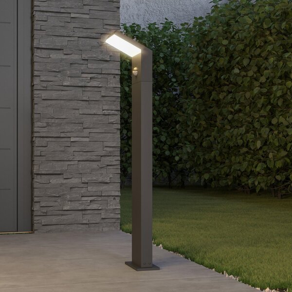 Arcchio Φωτιστικό μονοπατιών LED Yolena, αισθητήρας, 100cm, ανθρακί, Μαύρο, Μέταλλο, σύγχρονο