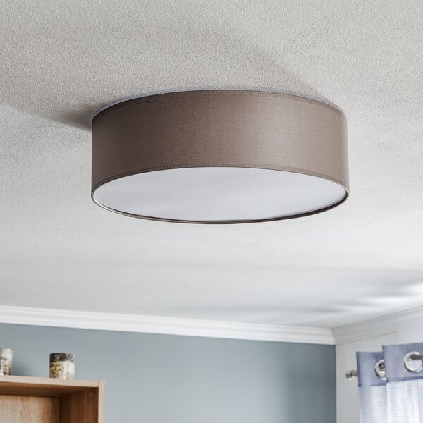 TK Lighting Φωτιστικό οροφής Rondo, καφέ, Ø 45 cm, ρυθμιζόμενος, Καφέ / Σκουριάς, υπνοδωμάτιο, Ύφασμα / Κλωστοϋφαντουργία, σύγχρονο