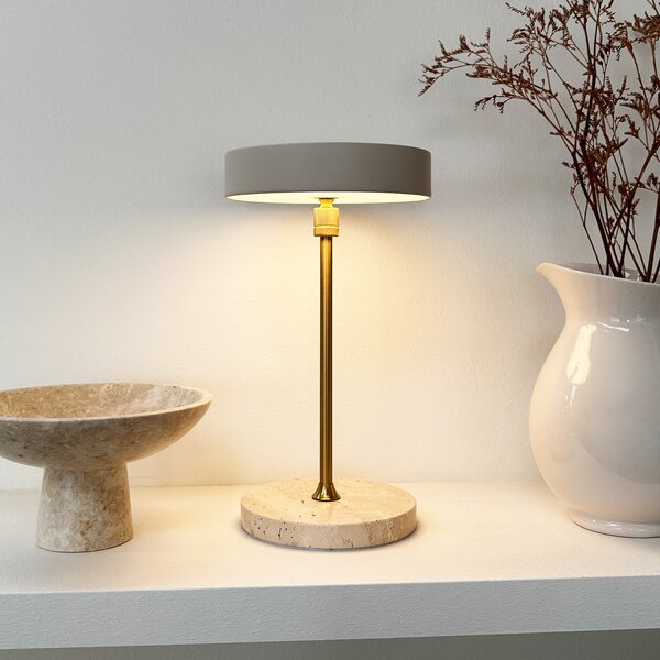 Dyberg Larsen LED-Akku-Τραπεζοκαλύμματα Moonlight, μπεζ, ρυθμιζόμενος, Μπεζ, Σαλόνι / τραπεζαρία, Πέτρα, σχεδιασμός