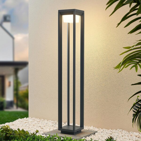 PRIOS Φωτιστικό μονοπατιών LED Prios Gamion, 90 cm, ανθρακί, μεταλλικό, IP54, Γκρι, Μέταλλο, σύγχρονο