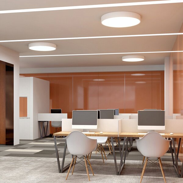 Arcchio Φωτιστικό οροφής LED Noabelle, Ø 80 cm, λευκό, μέταλλο, ρυθμιζόμενος, Λευκό, Κουζίνα, Μέταλλο, σύγχρονο