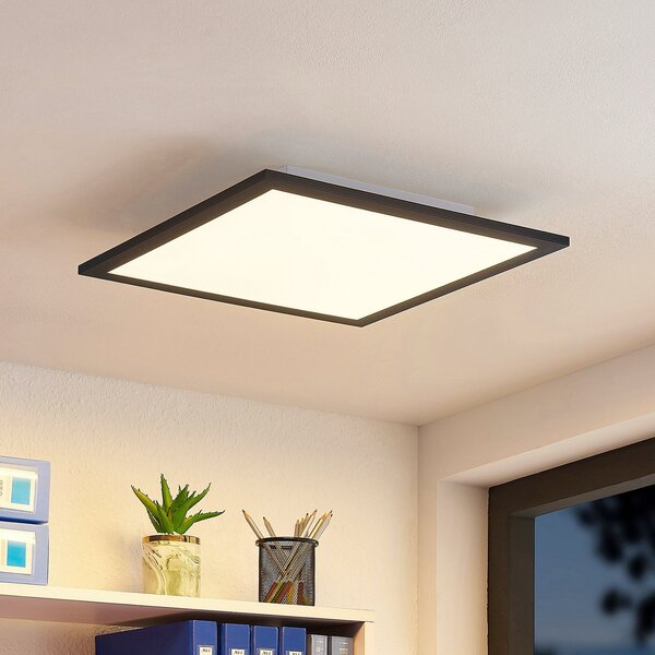 Lindby LED πάνελ Nelios, 40 x cm, CCT, μαύρο, μέταλλο, ρυθμιζόμενος, Μαύρο, Κουζίνα, Πλαστικό, σύγχρονο