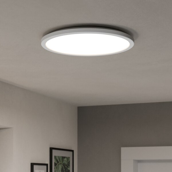 EGLO connect LED φωτιστικό οροφής Rovito-Z, λευκό, Ø 39 cm, ρυθμιζόμενος, Λευκό, Σαλόνι / τραπεζαρία, Πλαστικό, Στρογγυλό τοίχο