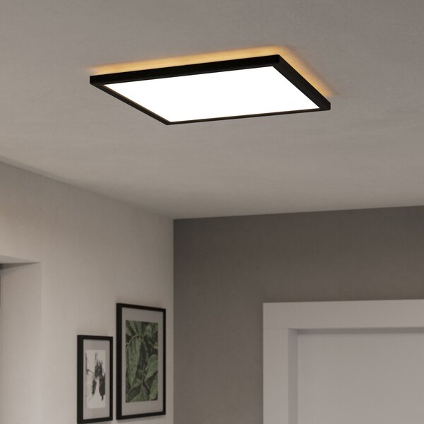 EGLO connect LED φωτιστικό οροφής Rovito-Z, μαύρο, 39 x cm, ρυθμιζόμενος, Μαύρο, Σαλόνι / τραπεζαρία, Πλαστικό