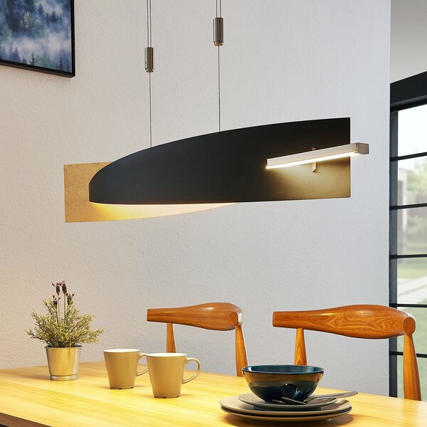 Lucande LED κρεμαστό φωτιστικό Marija, 101 cm, μαύρο, dimmable, ρυθμιζόμενος, Μαύρο, Σαλόνι / τραπεζαρία, Μέταλλο, σύγχρονο
