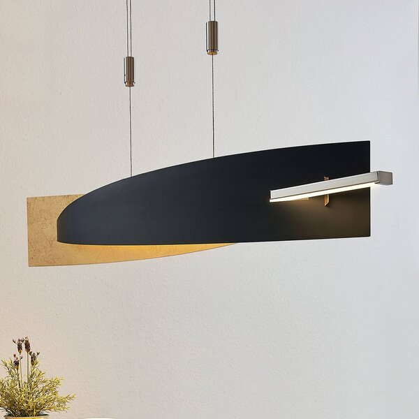 Lucande LED κρεμαστό φωτιστικό Marija, 101 cm, μαύρο, dimmable, ρυθμιζόμενος, Μαύρο, Σαλόνι / τραπεζαρία, Μέταλλο, σύγχρονο