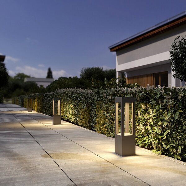 Arcchio LED φωτιστικό κολωνάκι Lienna, 60 cm, γκρι, μεταλλικό, IP65, Γκρι, Αλουμίνιο, σύγχρονο