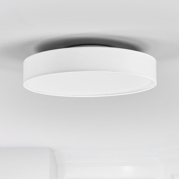 Lindby LED φωτιστικό οροφής Saira, Ø 40 cm, λευκό, ύφασμα, Λευκό, Σαλόνι / τραπεζαρία, Ύφασμα / Κλωστοϋφαντουργία, σύγχρονο