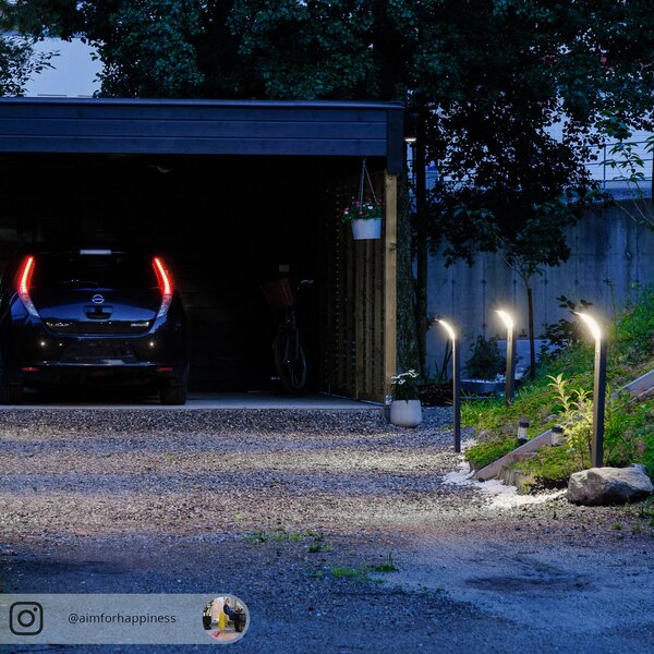 Arcchio Προβολέας LED Advik, 100 cm, ανθρακί, αισθητήρας, IP54, Μαύρο, Αλουμίνιο, σύγχρονο