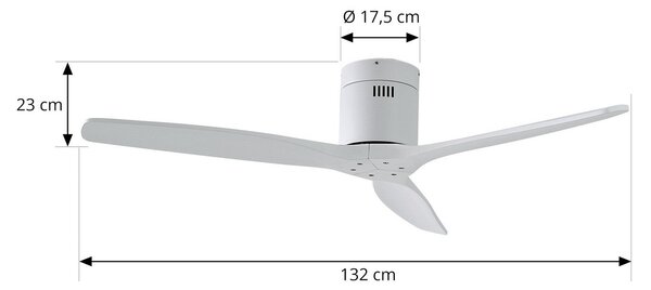 Lucande Ανεμιστήρας οροφής Vindur, λευκός, DC, αθόρυβος, Λευκό, Σαλόνι / τραπεζαρία, Μέταλλο, σύγχρονο