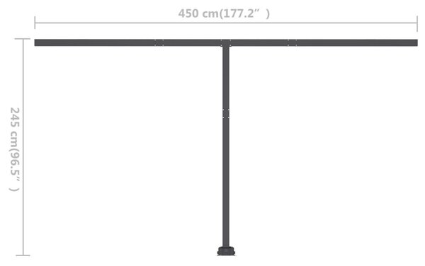 Τέντα Συρόμενη Χειροκίνητη με LED Κρεμ 400 x 300 εκ. - Κρεμ