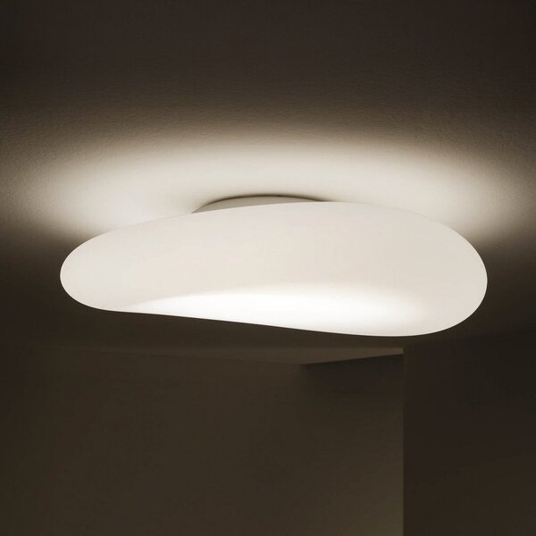 Stilnovo Mr. Magoo LED οροφής, φάση, Ø52cm, ρυθμιζόμενος, Λευκό, Σαλόνι / τραπεζαρία, Πλαστικό, σχεδιασμός