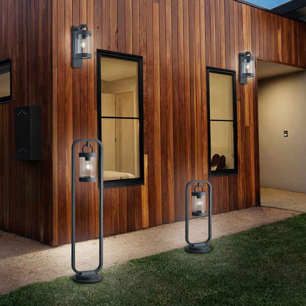 Trio Lighting Λαμπτήρας τοίχου Sambesi εξωτερικού χώρου, αισθητήρας λυκόφωτος, μαύρο, Μαύρο, Μέταλλο, σύγχρονο