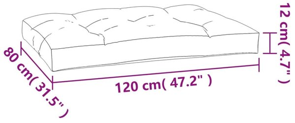 Μαξιλάρι Παλέτας Μαύρο Καρό 120 x 80 x 12 εκ. Υφασμάτινο - Πολύχρωμο