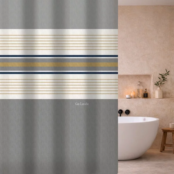 Κουρτίνα Μπάνιου (240x185) Με Τρουκς Guy Laroche Pinstripe Grey