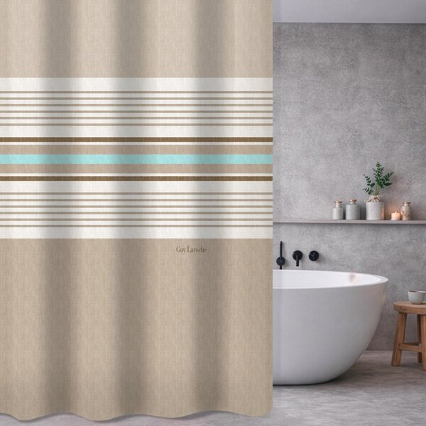 Κουρτίνα Μπάνιου (240x185) Με Τρουκς Guy Laroche Pinstripe Natural
